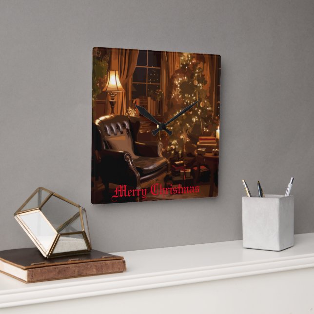 Festiv glöd fyrkantig klocka (Kontor)