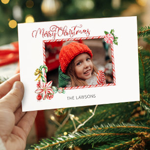 Festiv godisstav Glad jul en bild Julkort