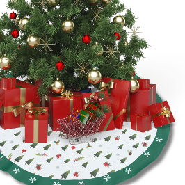 Festiv grön akvarelltall barr holiday julgransmatta borstad polyester