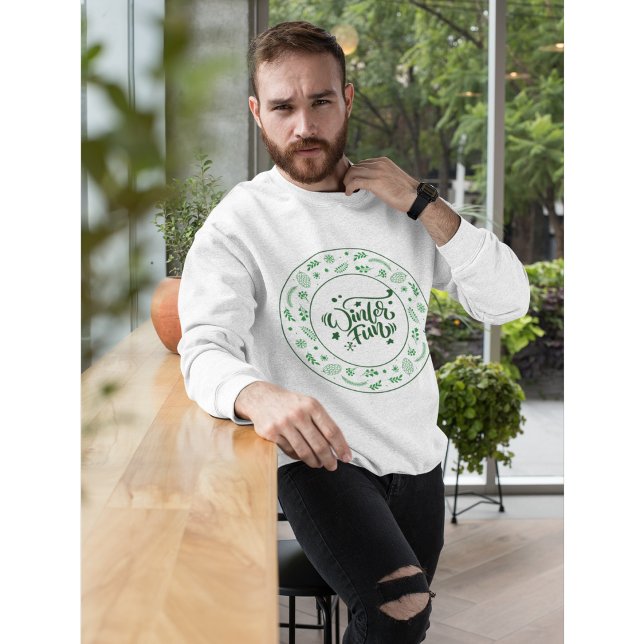 Festiv grön blommig design vinterinspirerad klänni lång ärmad tröja (Skapare uppladdad)