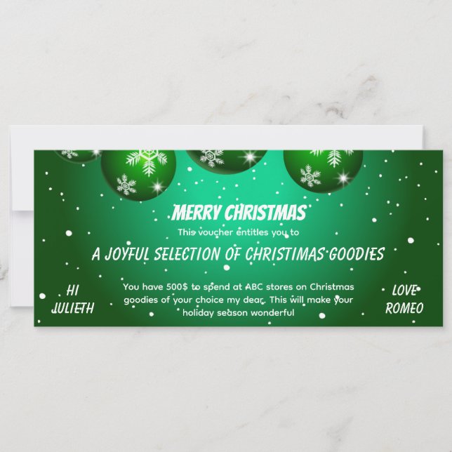 Festiv grön julpresentgift (Framsida)