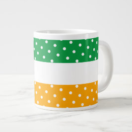 Festiv Gult med ljussken Grönt Vit Rand Jumbo Mugg