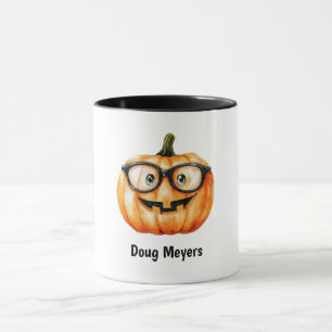 Festiv Halloween-pumpa med personligt namn Mugg