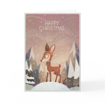 Festiv Hjort. Djup och Snöig Julskog.