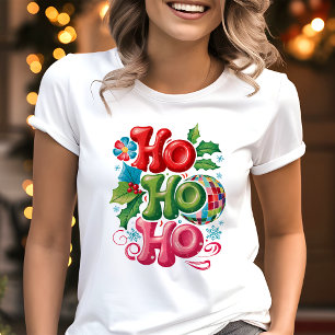 Festiv Ho Ho Ho Disco Jul T Shirt