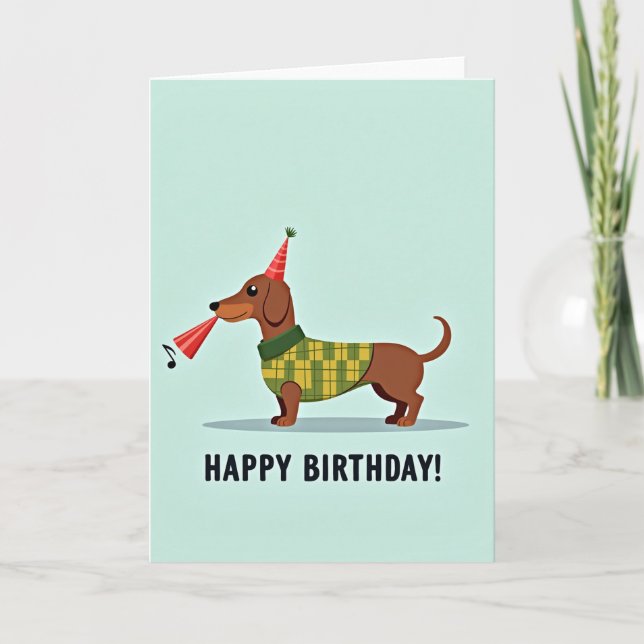 Festiv Hundillustrationskort Kort (Framsida)