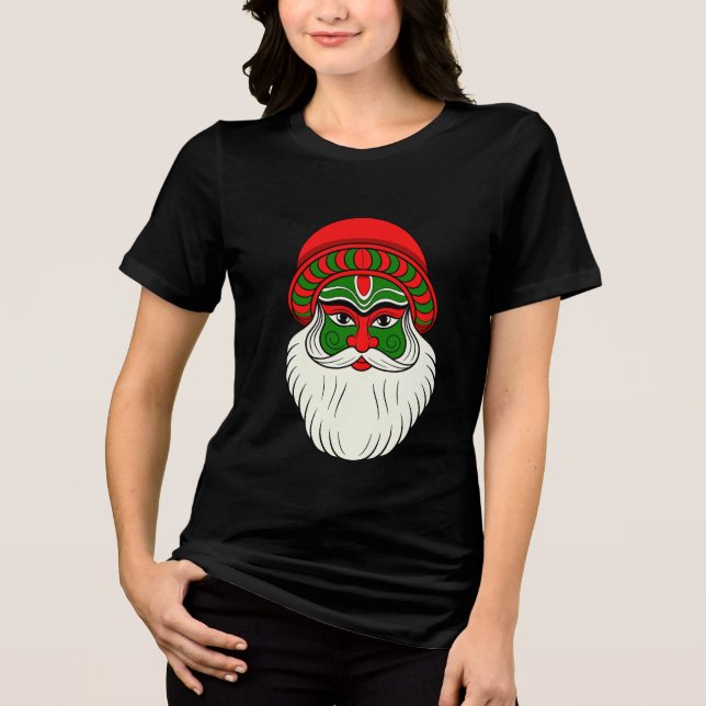 Festiv indisk tomte tryck t shirt (Framsida)