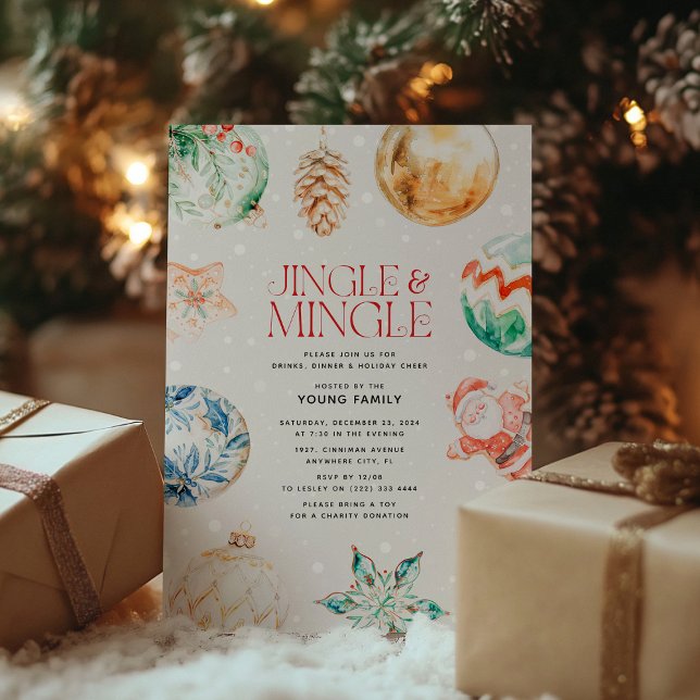 Festiv Jingle & Mingle Julfest Inbjudningar (Skapare uppladdad)