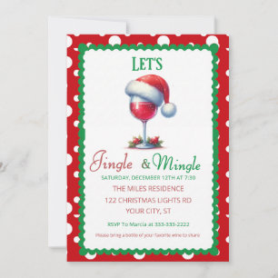 Festiv Jingle och Mingle Holiday Cocktailfest Inbjudningar
