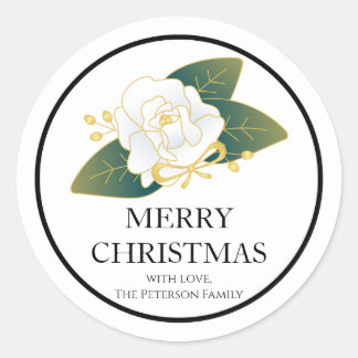 Festiv jul Botanisk dekal Runt Klistermärke