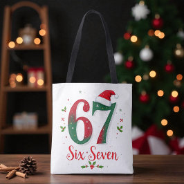 Festiv jul-meme sex sju 67 6 7 Högtid Tygkasse