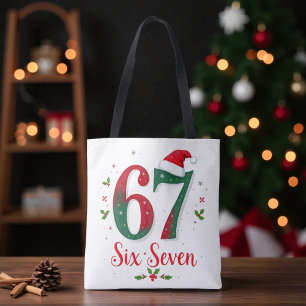 Festiv jul-meme sex sju 67 6 7 Högtid Tygkasse