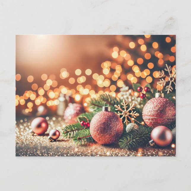 Festiv julbakgrund med ornament vykort (Framsida)