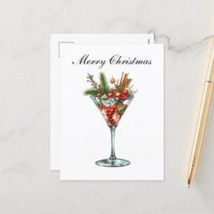 Festiv julcocktails helg vykort