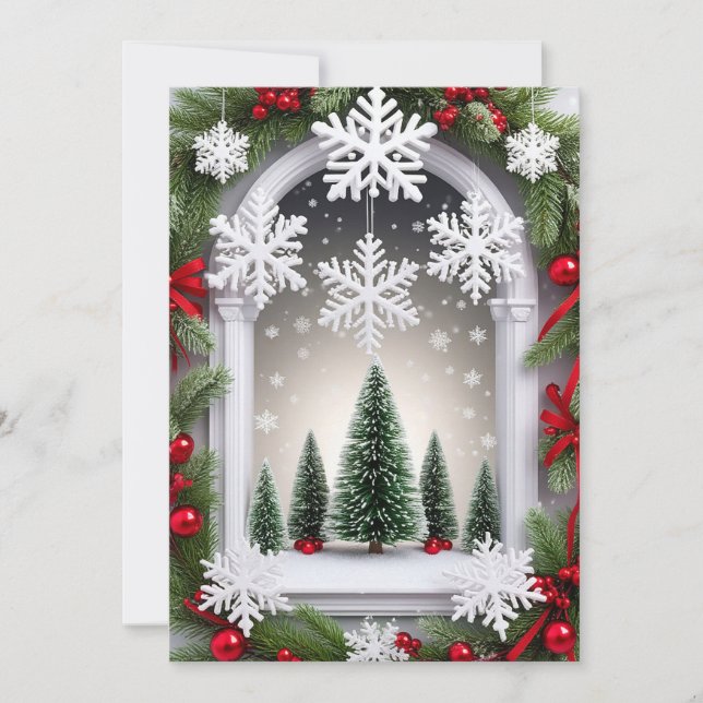 🎄 Festiv julfönsterglöd ❄️Holidaydisplay Inbjudningar (Framsida)