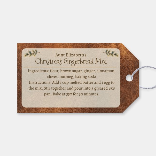 Festiv julgodis Gingerbread Mix Personlig  Presentetikett (Framsidan (Horisontell))