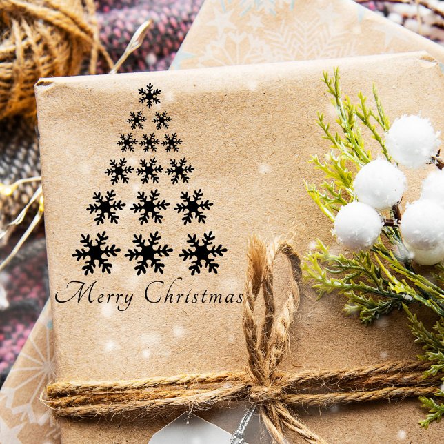 Festiv julgran skript Glad jul Stämpel (Skapare uppladdad)