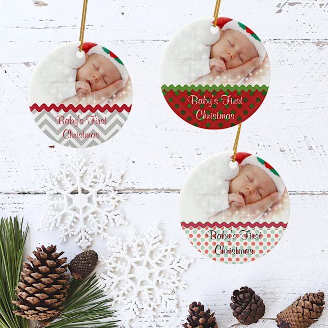 Festiv julgransprydnad för bebis första jul keramik (Skapare uppladdad)