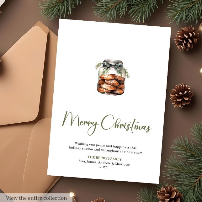 Festiv julhälsningskort i neutral akvarellstil julkort (Festive Neutral Watercolor Christmas Greeting Card

)