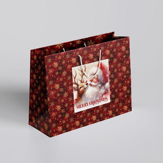 Festiv juligt presentpåse för barn med Santa och R (Festive Santa and Rudolph Kids Christmas Gift Bag Fun

)