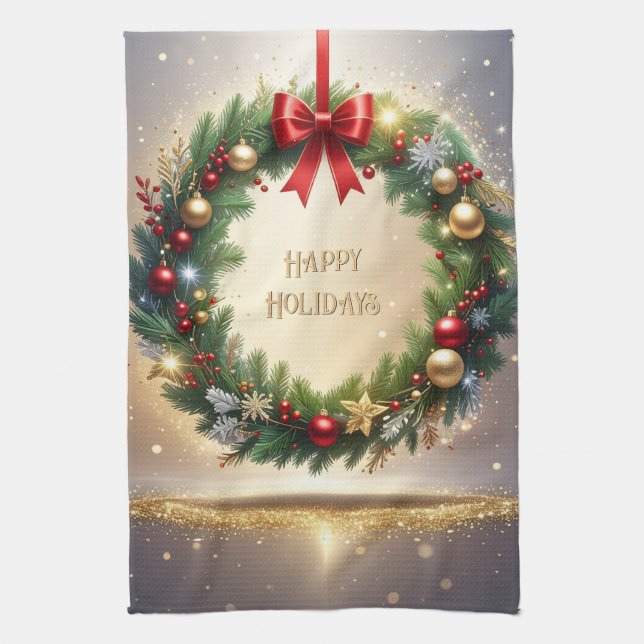 Festiv julkrans Jul Köksduk Kökshandduk (Vertikal)