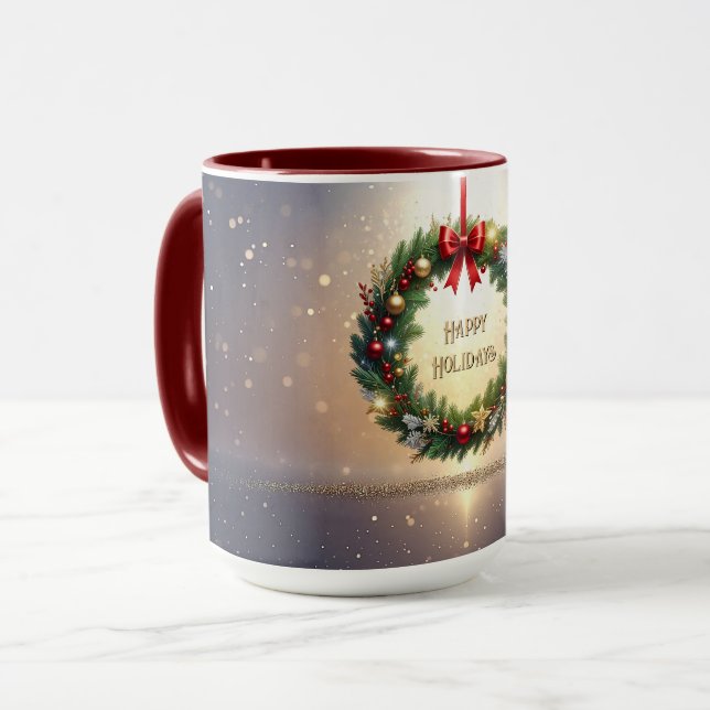 Festiv julkrans julmugg mugg (Framsida vänster)