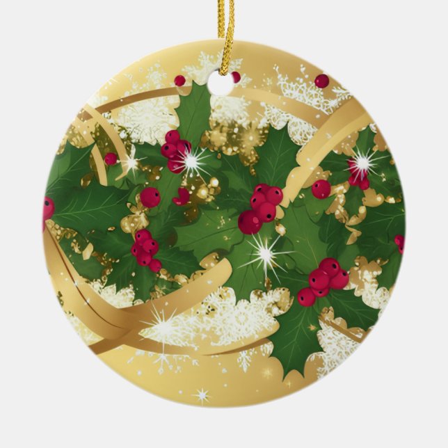 Festiv jullymband — Elegant juldesign Julgransprydnad Keramik (Framsidan)