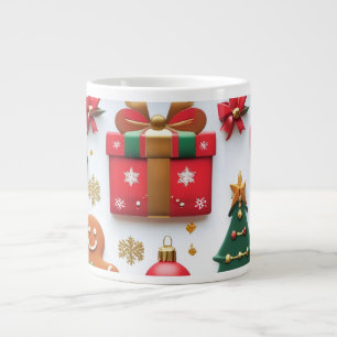 Festiv julmönster jumbo mugg