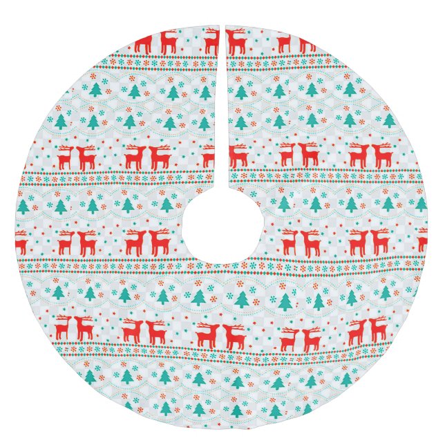 Festiv julmönster med renar julgransmatta borstad polyester (Framsidan)