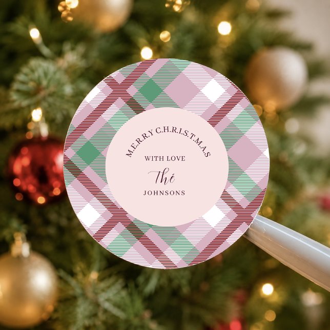 Festiv julpastellruta  runt klistermärke (Skapare uppladdad)