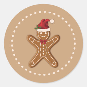 Festiv julpepparkaka runt klistermärke