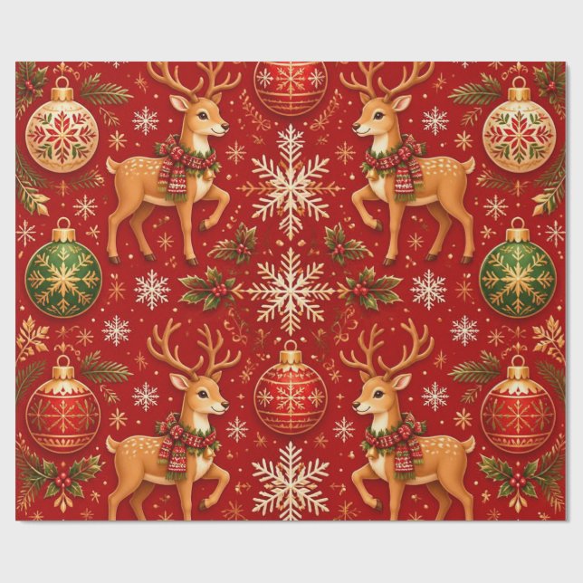 Festiv julren & ornament mönster – T Presentpapper (Platt)