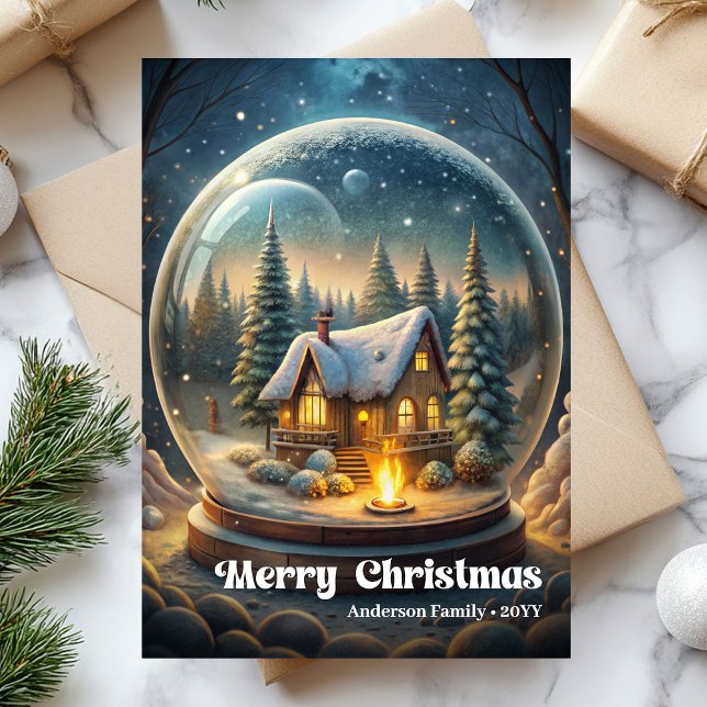 Festiv julscen rustik traditionell krans julkort (Festive Christmas scene rustic traditional wreath Holiday Card)