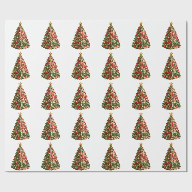 Festiv julträdskonst presentpapper (Platt)