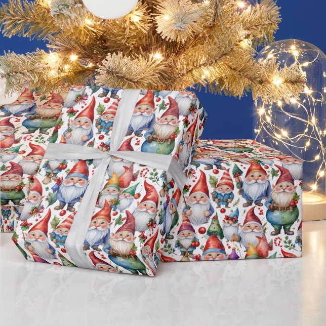 Festiv kakel jul tomte  presentpapper (Helgdagar)