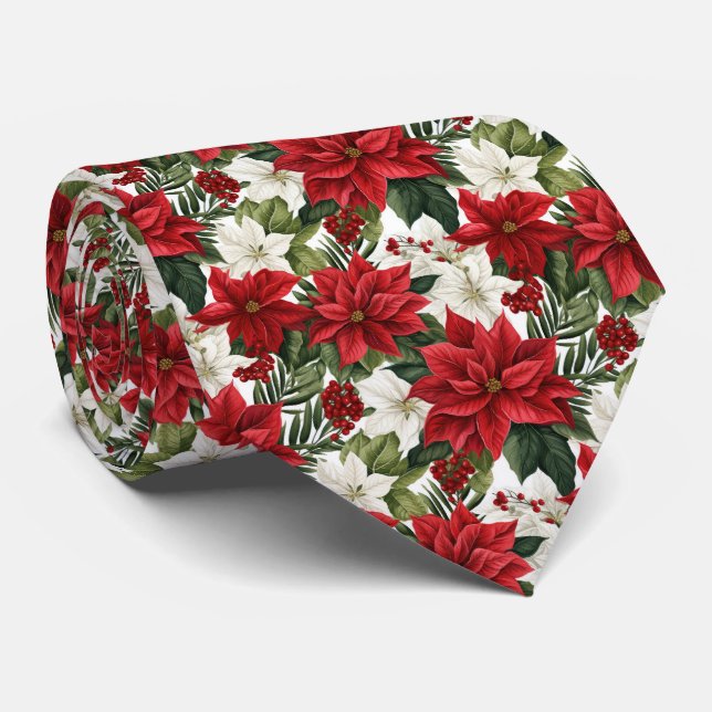 Festiv kakelformad julstjärna-mönster  slips (Rullad)