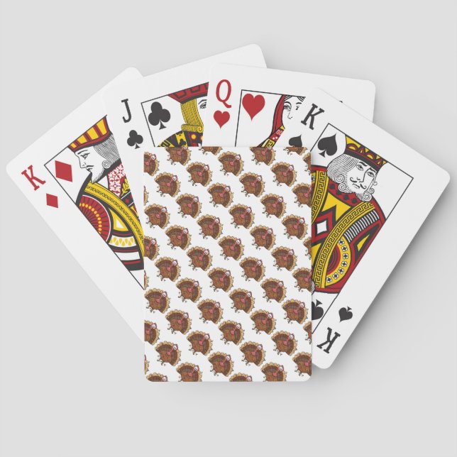 Festiv kalkon med strängljus casinokort (Baksidan)