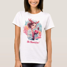 Festiv kemistflicka Vattenfärg Vetenskaps Konst T Shirt
