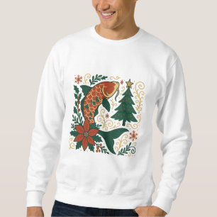 Festiv Koi-jultröja för män Lång Ärmad Tröja