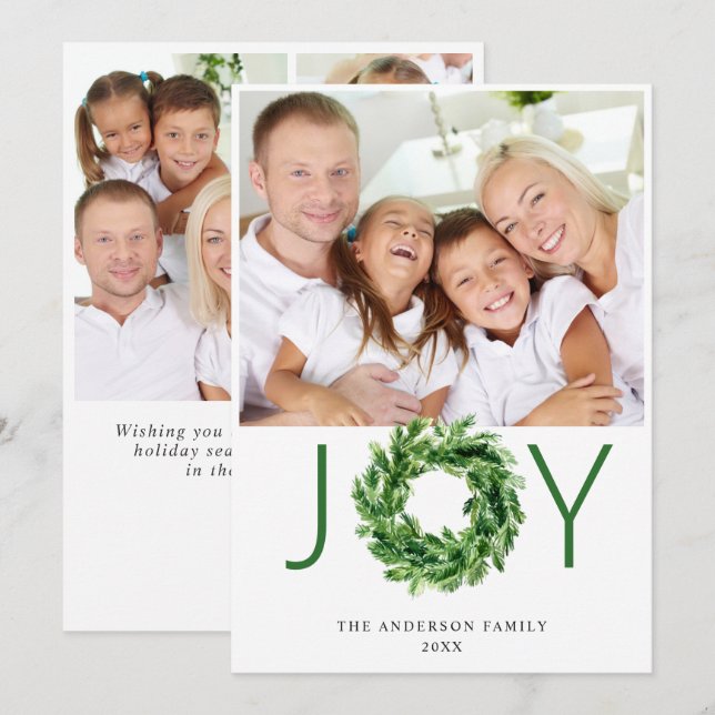 Festiv krans av tallgrenar jul 4 FOTO Julkort (Fram/baksida)