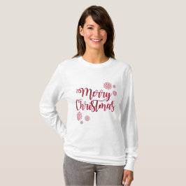 Festiv långärmad Merry Christmas T-shirt