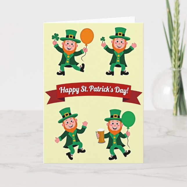 Festiv Leprechaun-festkort Kort (Framsida)