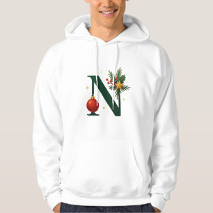 Festiv Letter N Holiday Vuxen Tröja med Hood Hoodie