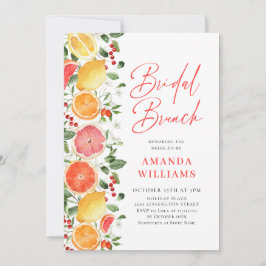 Festiv Ljus Blommig Citrusskiva Bröllopsbrunch Inbjudningar