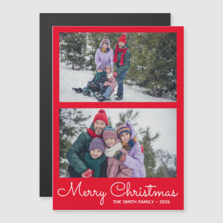 Festiv ljusröd 2 familjefotokollage