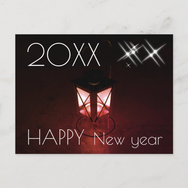 Festiv lykta Gott nytt år 2023 Vykort (Framsida)