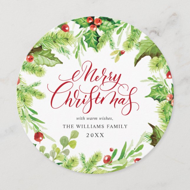 Festiv Mistel Bär Julhälsning Julkort (Framsida)