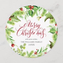 Festiv Mistel Holly Bär Julhälsning Julkort