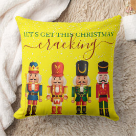 Festiv modern jul gul söt nötknäppare kudde