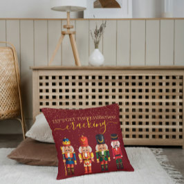 Festiv modern jul röd söt nötknäppare kudde
